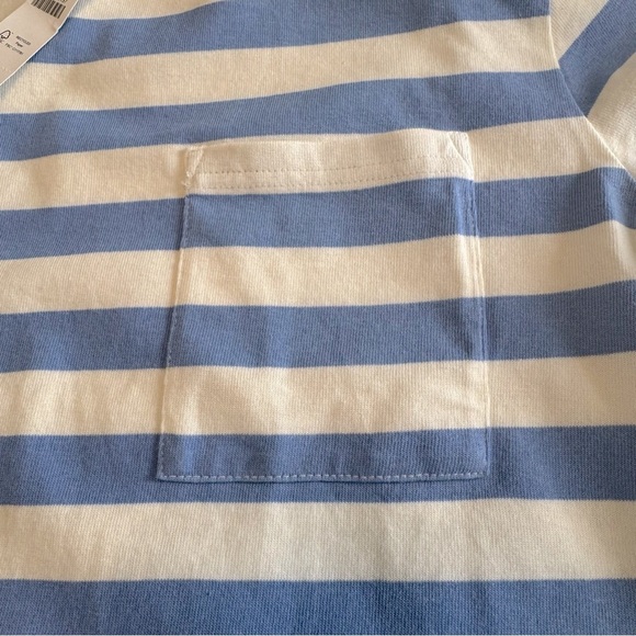 NWT J. Crew Women’s Sky Blue and Ivory Striped Rugby Tee Size Small - Picture 2 of 6